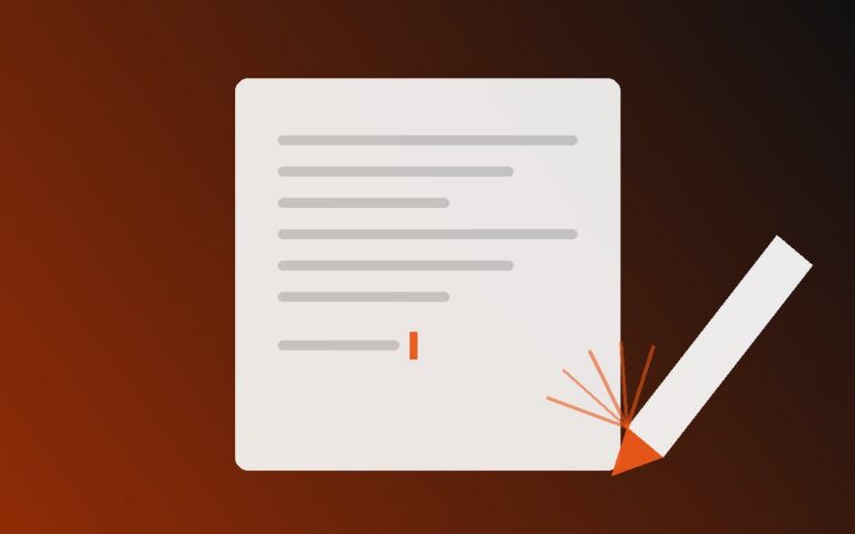 Grafika k workshopu o písaní - papier s textom a ceruzka prerážajúca blok