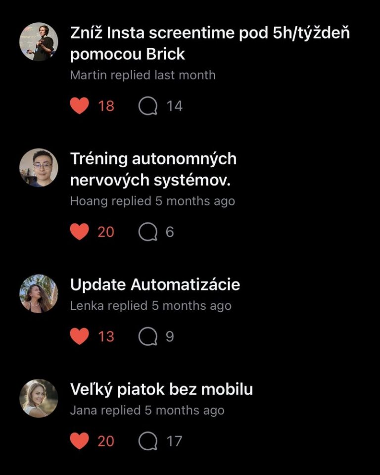 Výzvy členov v Aréne - screentime, tréning, automatizácie