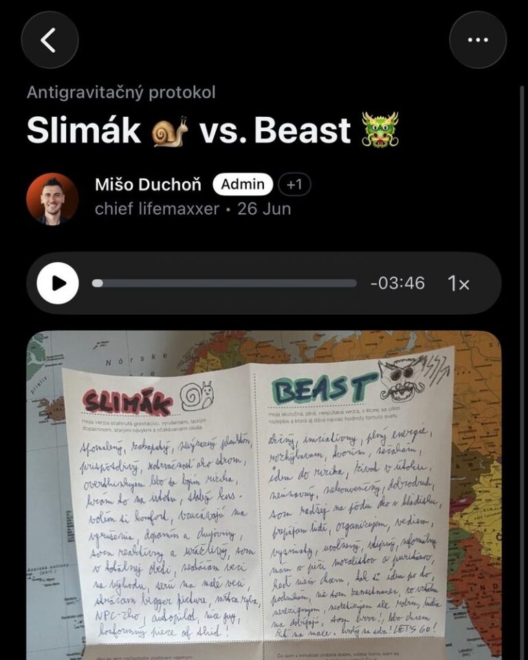 Vyplnene cvicenie Slimak verzus Beast na papieri A4