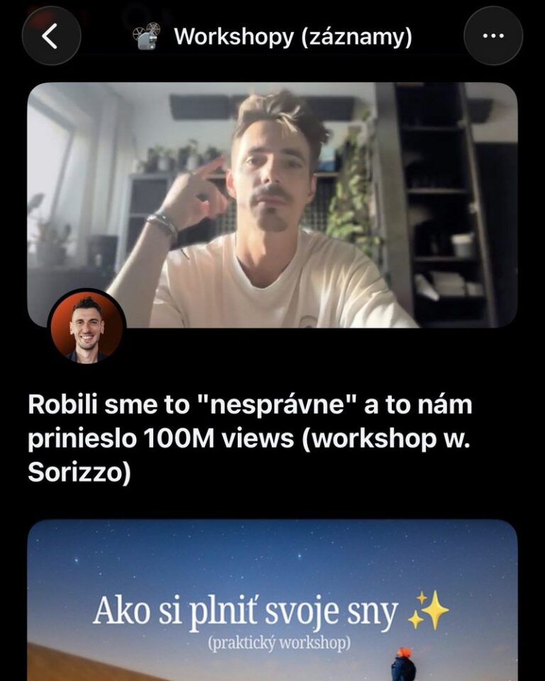 Archív záznamov z workshopov komunity Lifemaxxeri